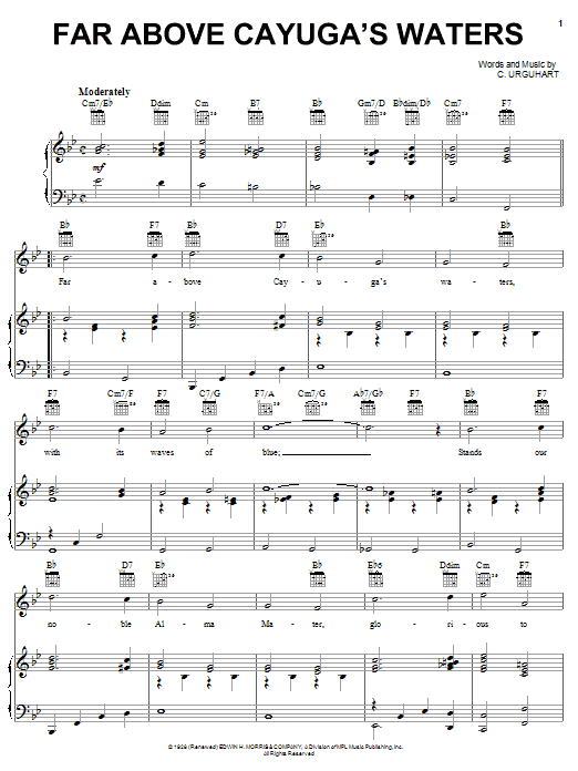C. Urguhart Far Above Cayuga's Waters Sheet Music