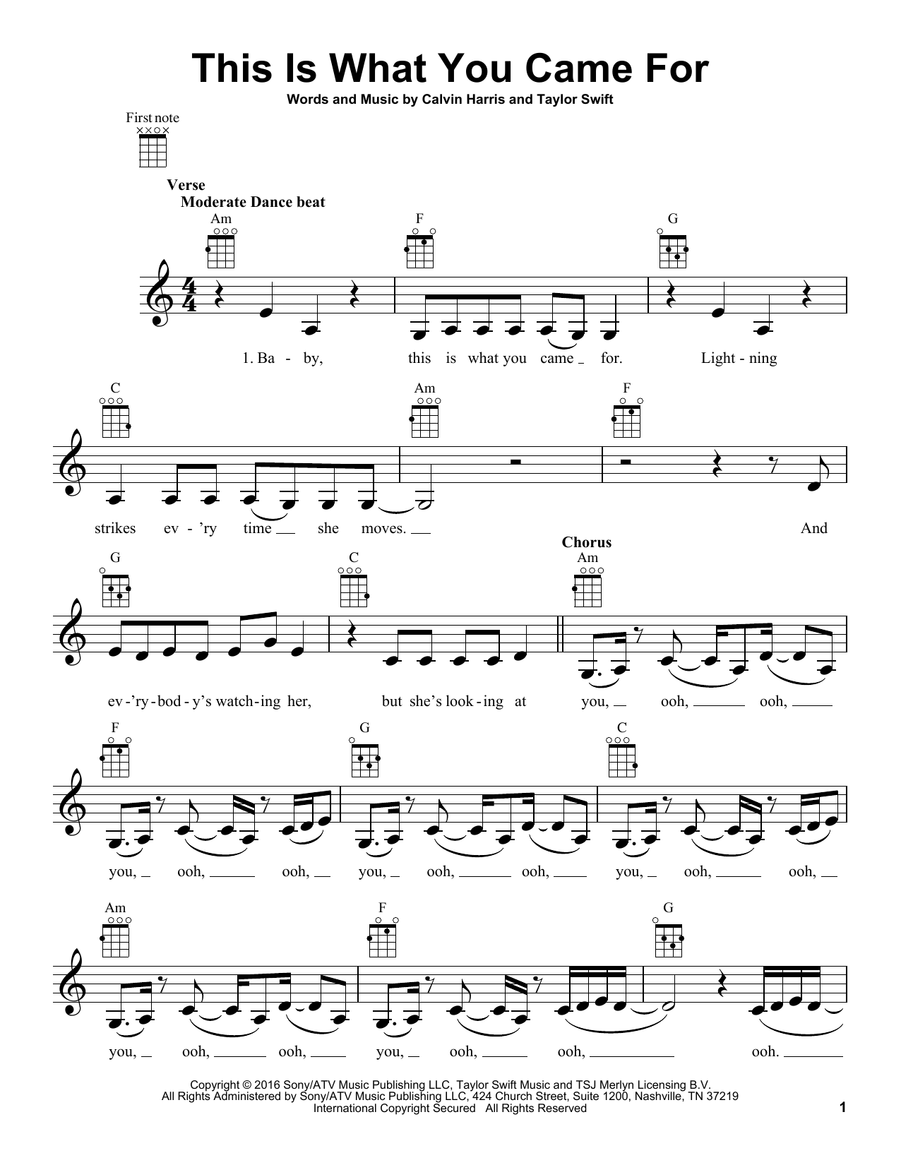 Calvin Harris This Is What You Came For (feat. Rihanna) Sheet Music