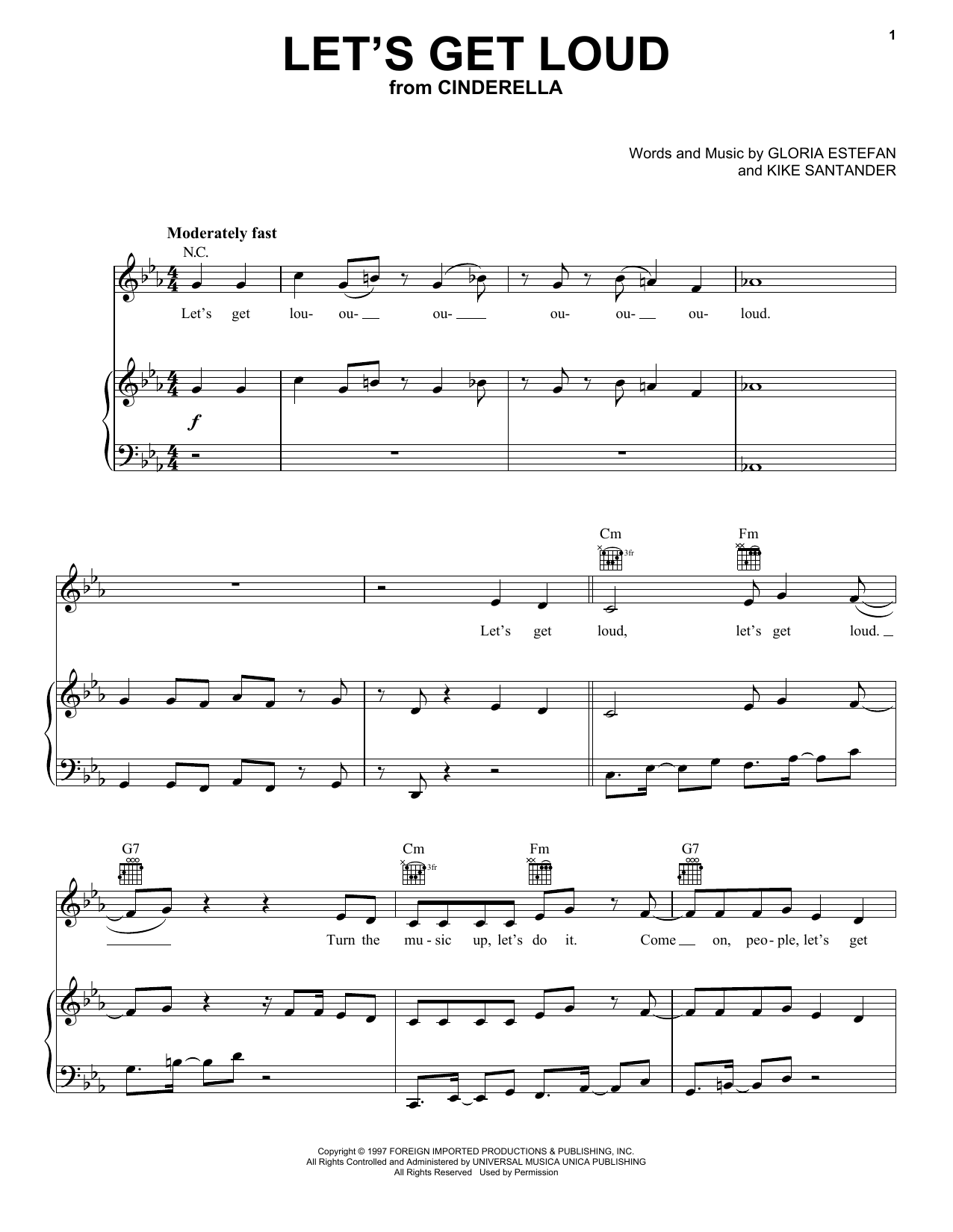 Camila Cabello, Nicholas Galitzine and Idina Menzel Let's Get Loud (from the Amazon Original Movie Cinderella) Sheet Music