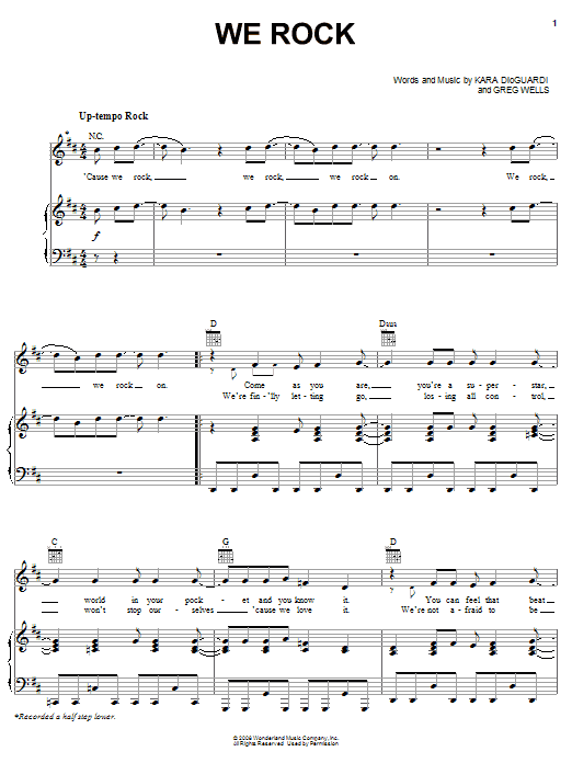 Camp Rock (Movie) We Rock Sheet Music