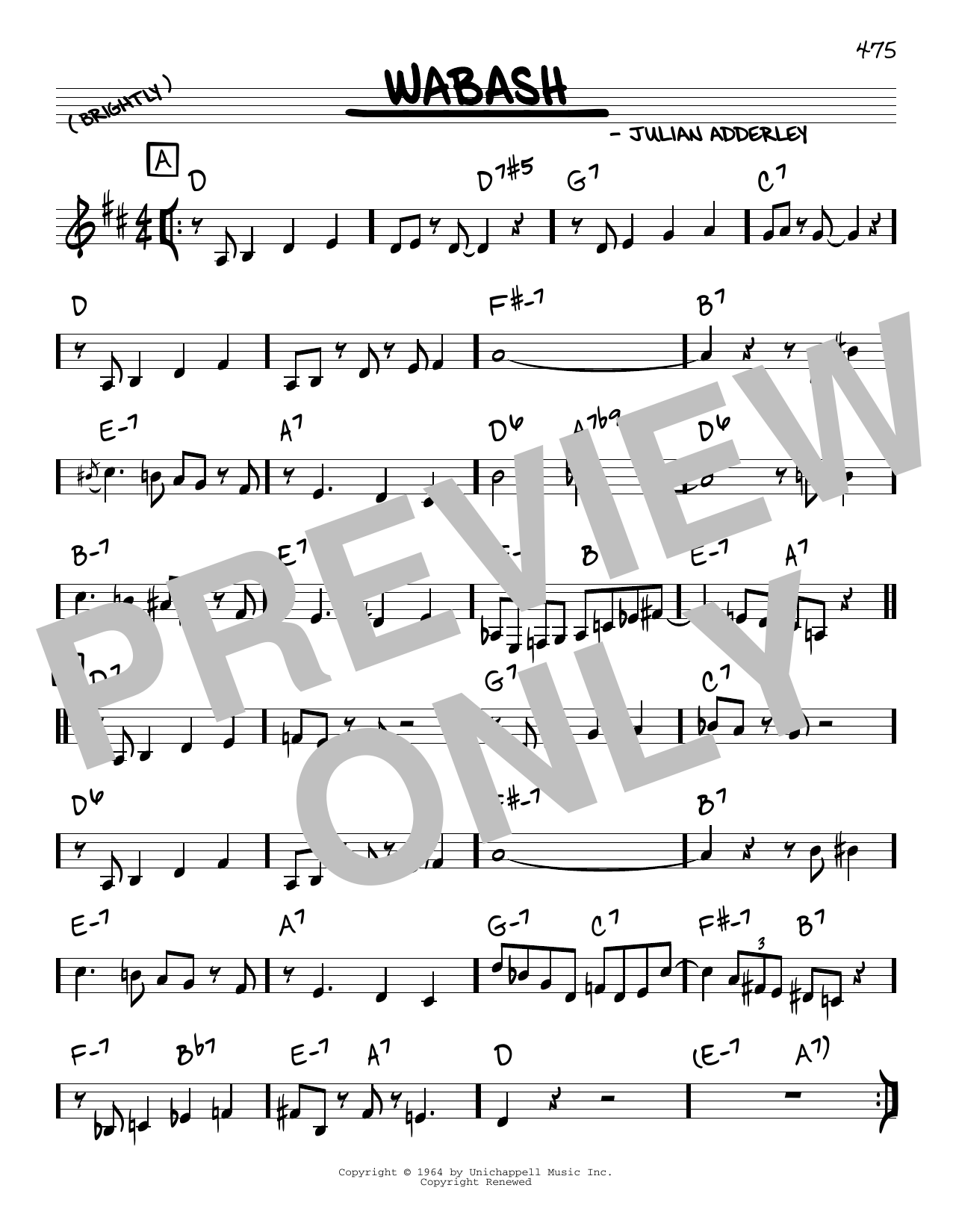 Cannonball Adderley Wabash Sheet Music
