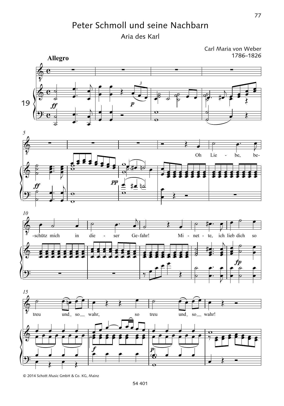 Carl Maria von Weber Oh Liebe, beschütz mich in dieser Gefahr! Sheet Music