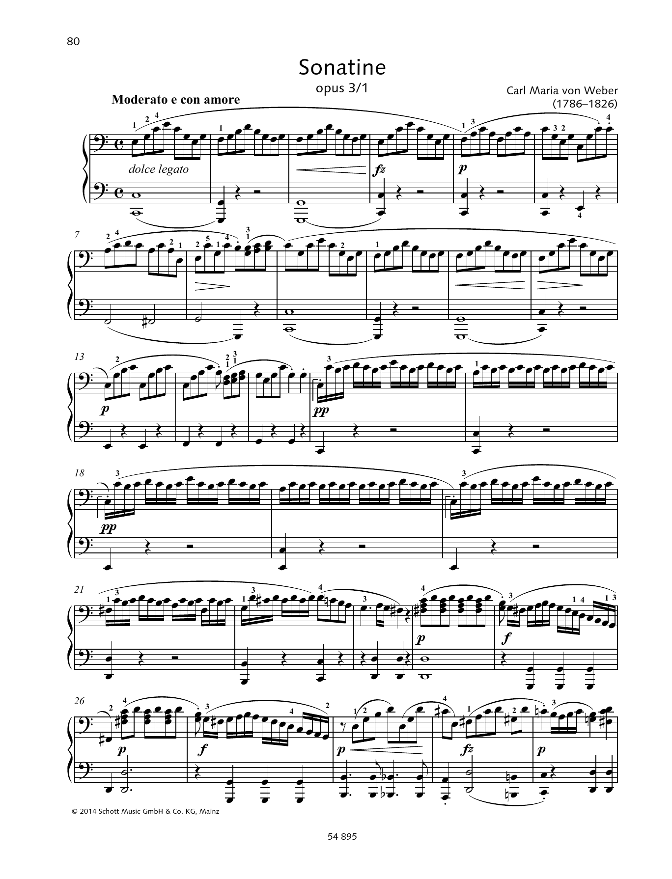 Carl Maria von Weber Sonatina Sheet Music