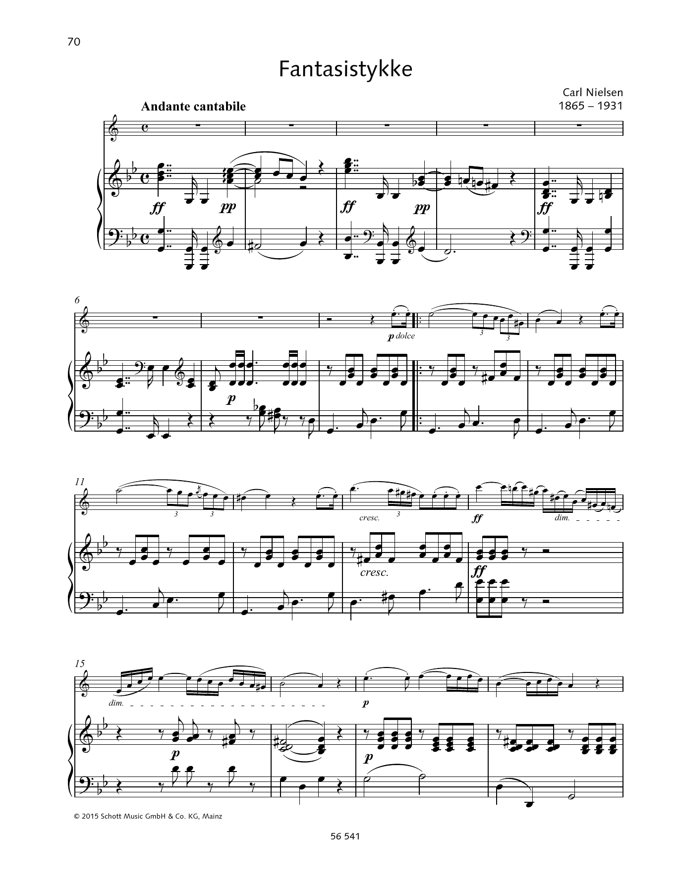 Carl Nielsen Fantasistykke Sheet Music
