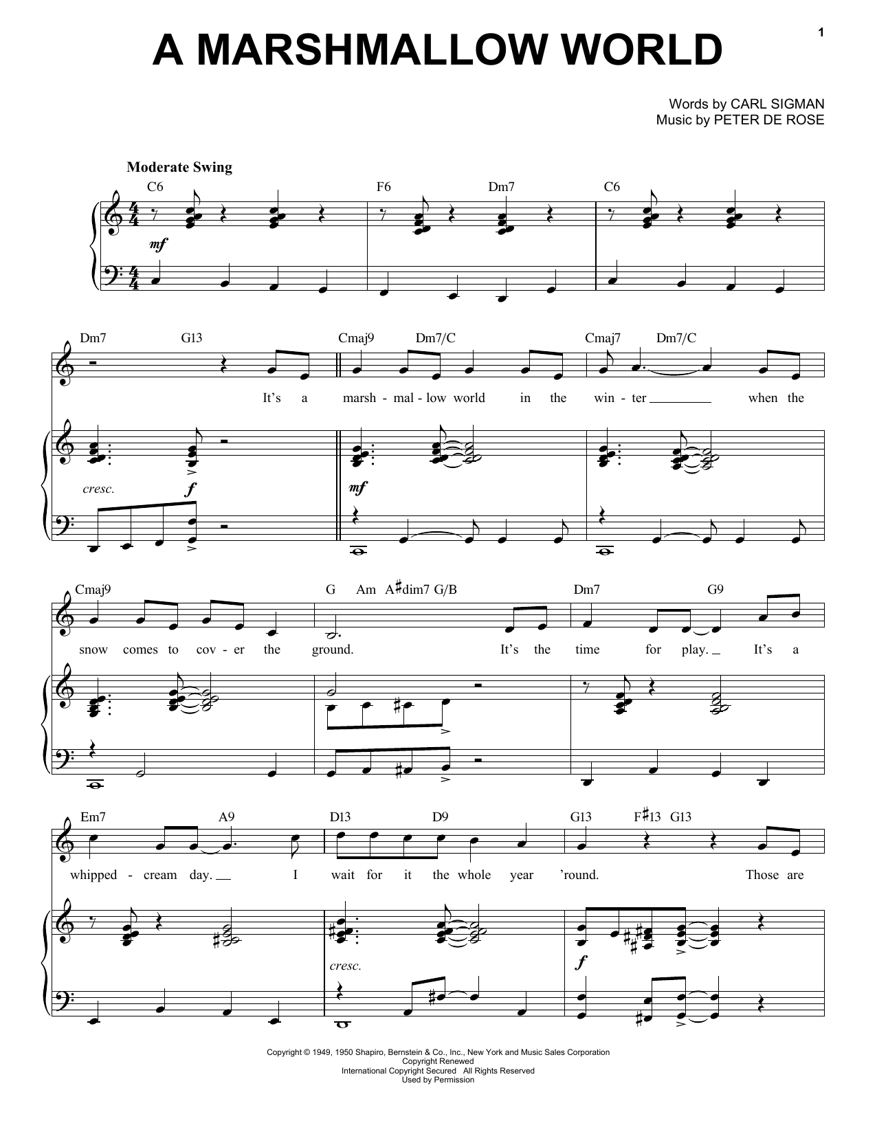 Carl Sigman A Marshmallow World [Jazz Version] (arr. Brent Edstrom) Sheet Music