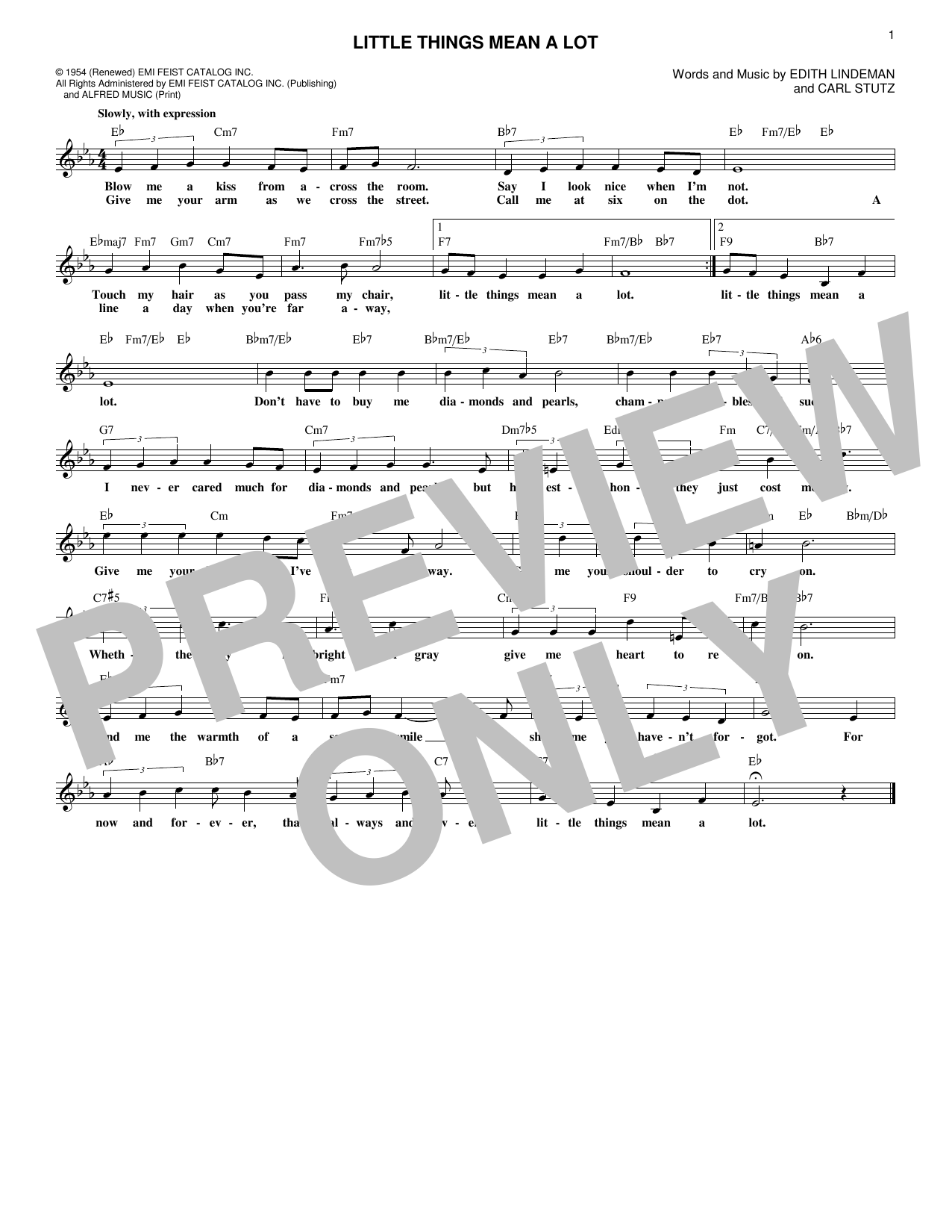 Carl Stutz Little Things Mean A Lot Sheet Music