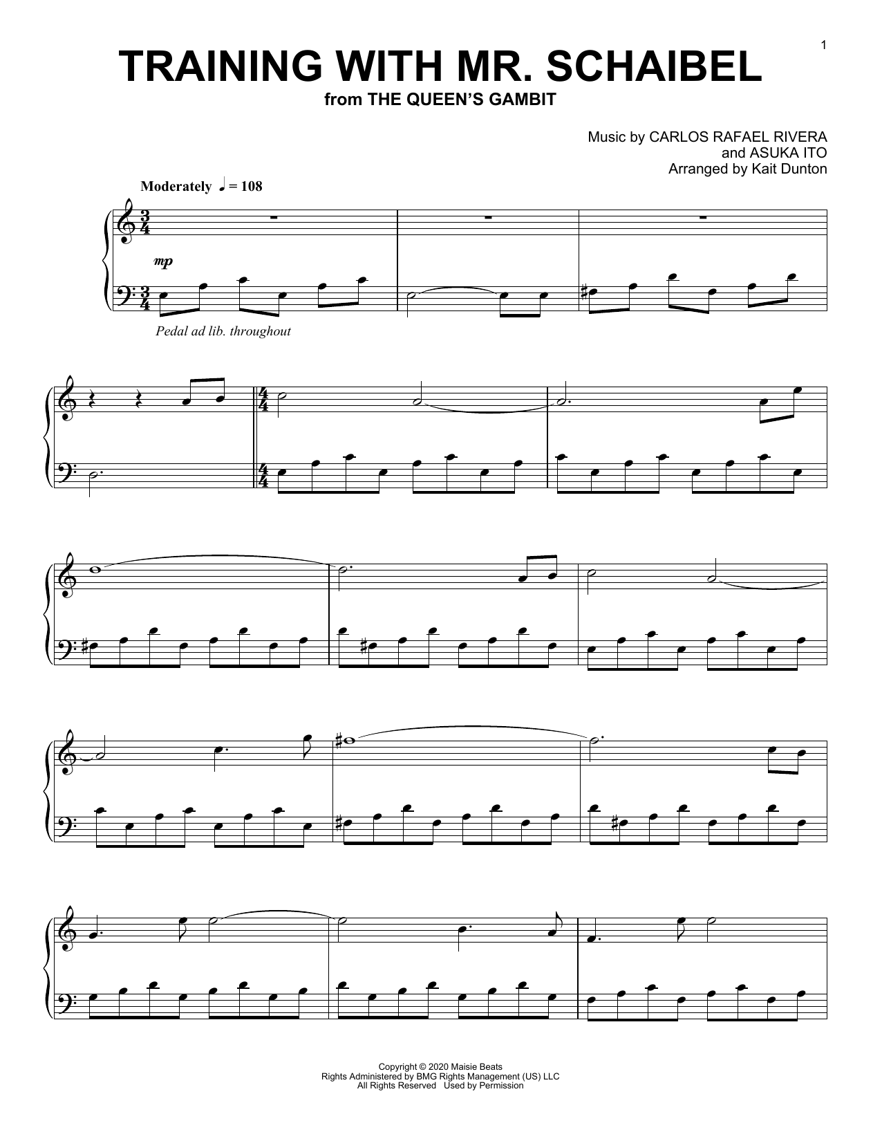 Carlos Rafael Rivera Training With Mr. Schaibel (from The Queen's Gambit) Sheet Music