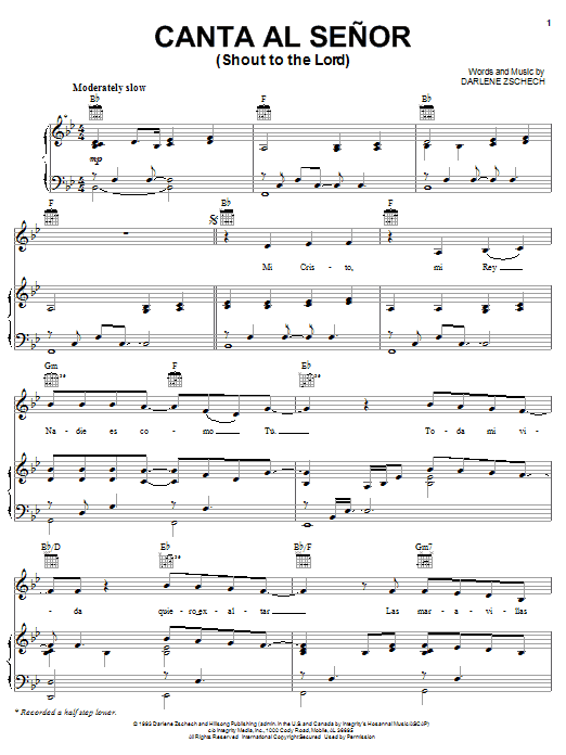 Carman Canta Al Senor (Shout To The Lord) Sheet Music