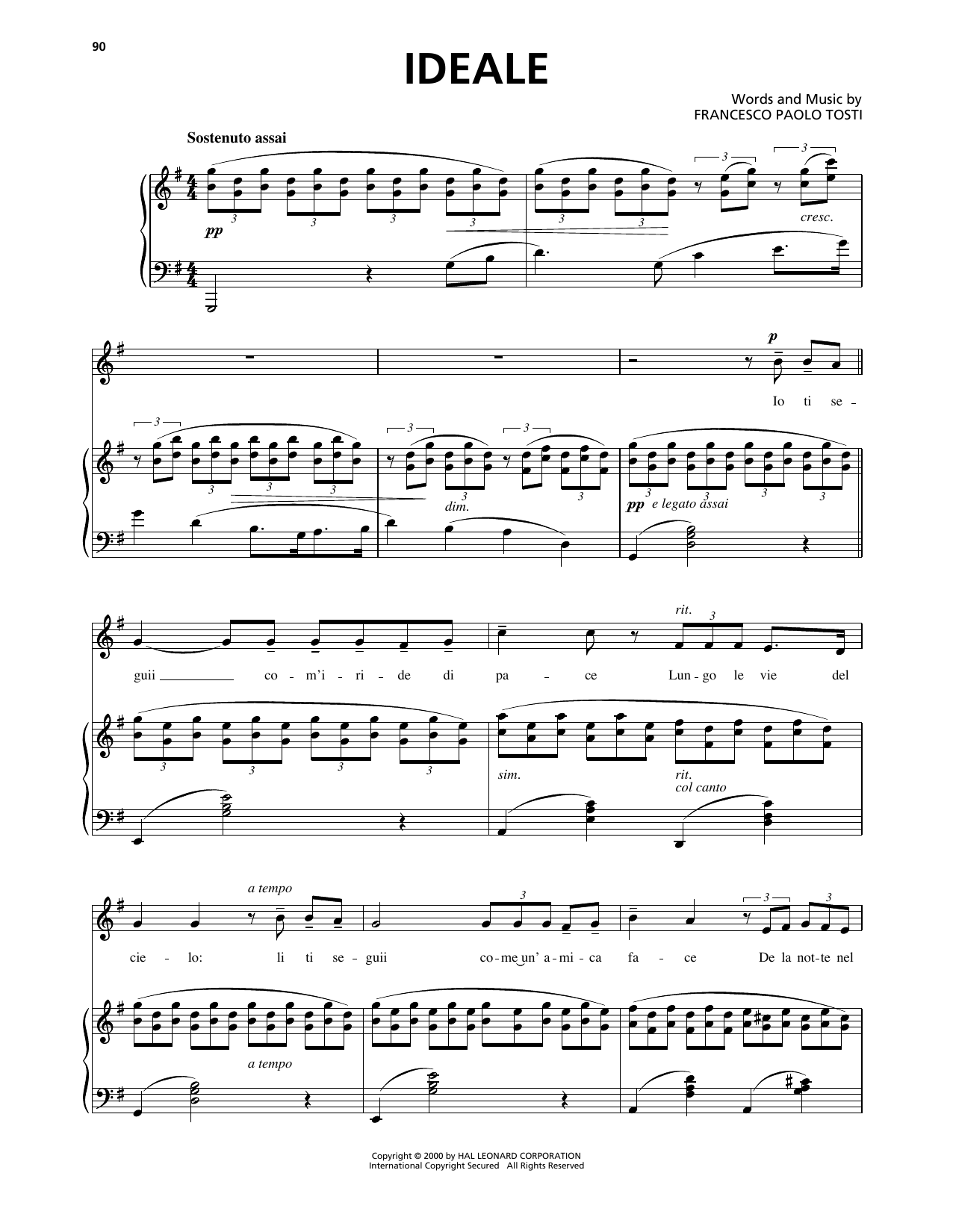 Carmelo Errico Ideale Sheet Music