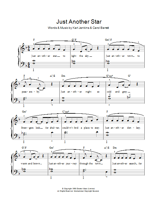 Carol Barratt Just Another Star Sheet Music
