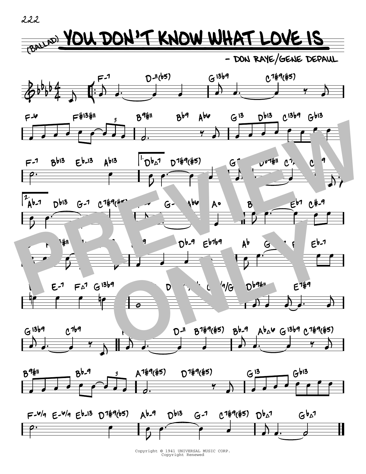 Carol Bruce You Don't Know What Love Is (arr. David Hazeltine) Sheet Music