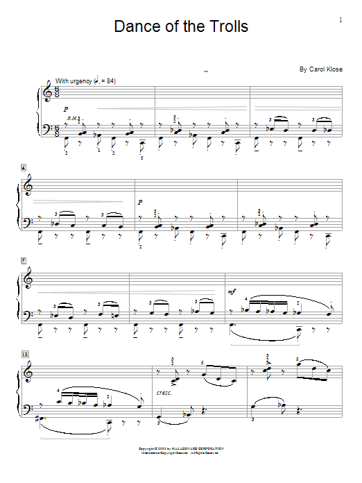 Carol Klose Dance Of The Trolls Sheet Music