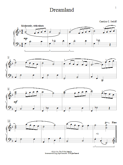 Carolyn C. Setliff Dreamland Sheet Music