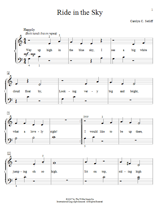 Carolyn C. Setliff Ride In The Sky Sheet Music