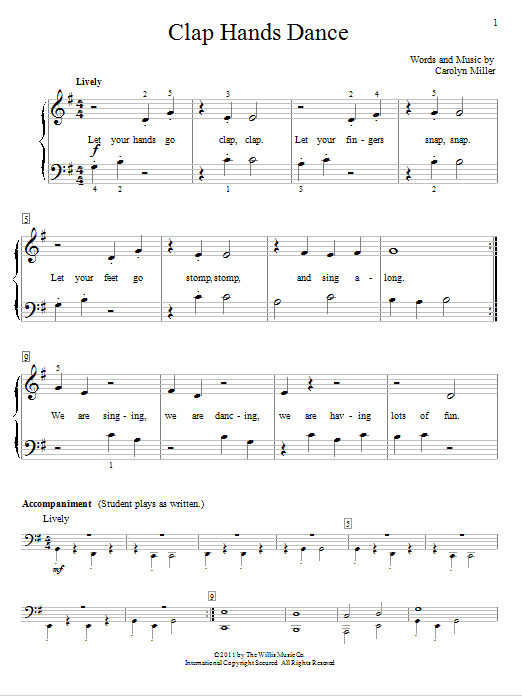 Carolyn Miller Clap Hands Dance Sheet Music