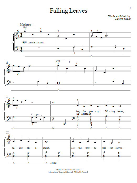 Carolyn Miller Falling Leaves Sheet Music