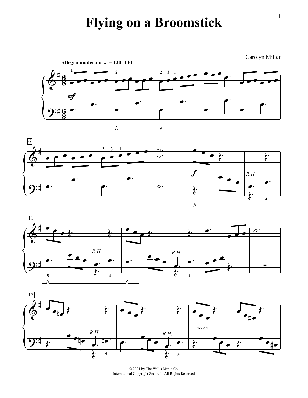 Carolyn Miller Flying On A Broomstick Sheet Music