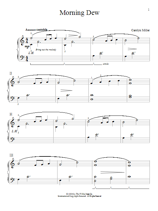 Carolyn Miller Morning Dew Sheet Music