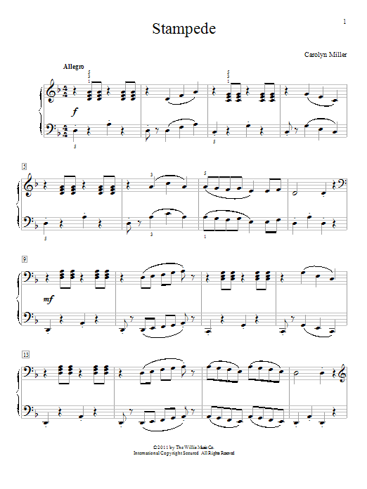 Carolyn Miller Stampede Sheet Music
