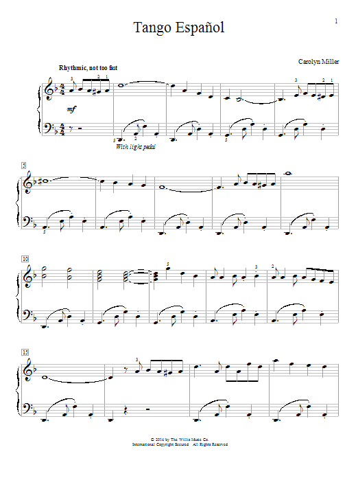 Carolyn Miller Tango Espanol Sheet Music