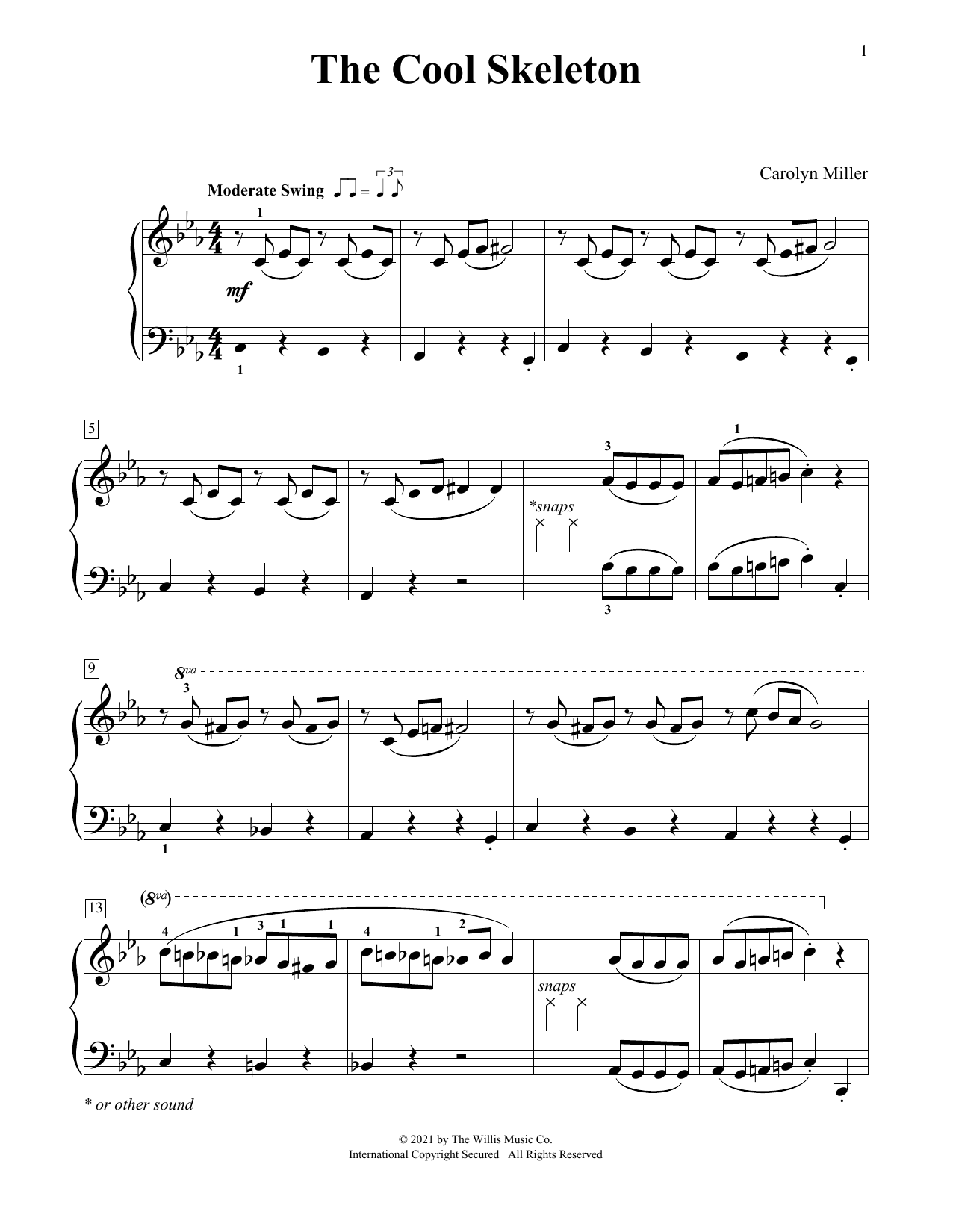 Carolyn Miller The Cool Skeleton Sheet Music