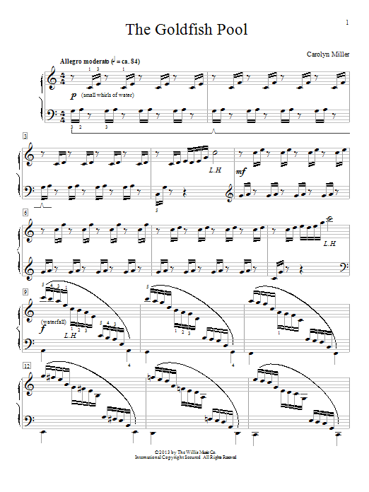 Carolyn Miller The Goldfish Pool Sheet Music