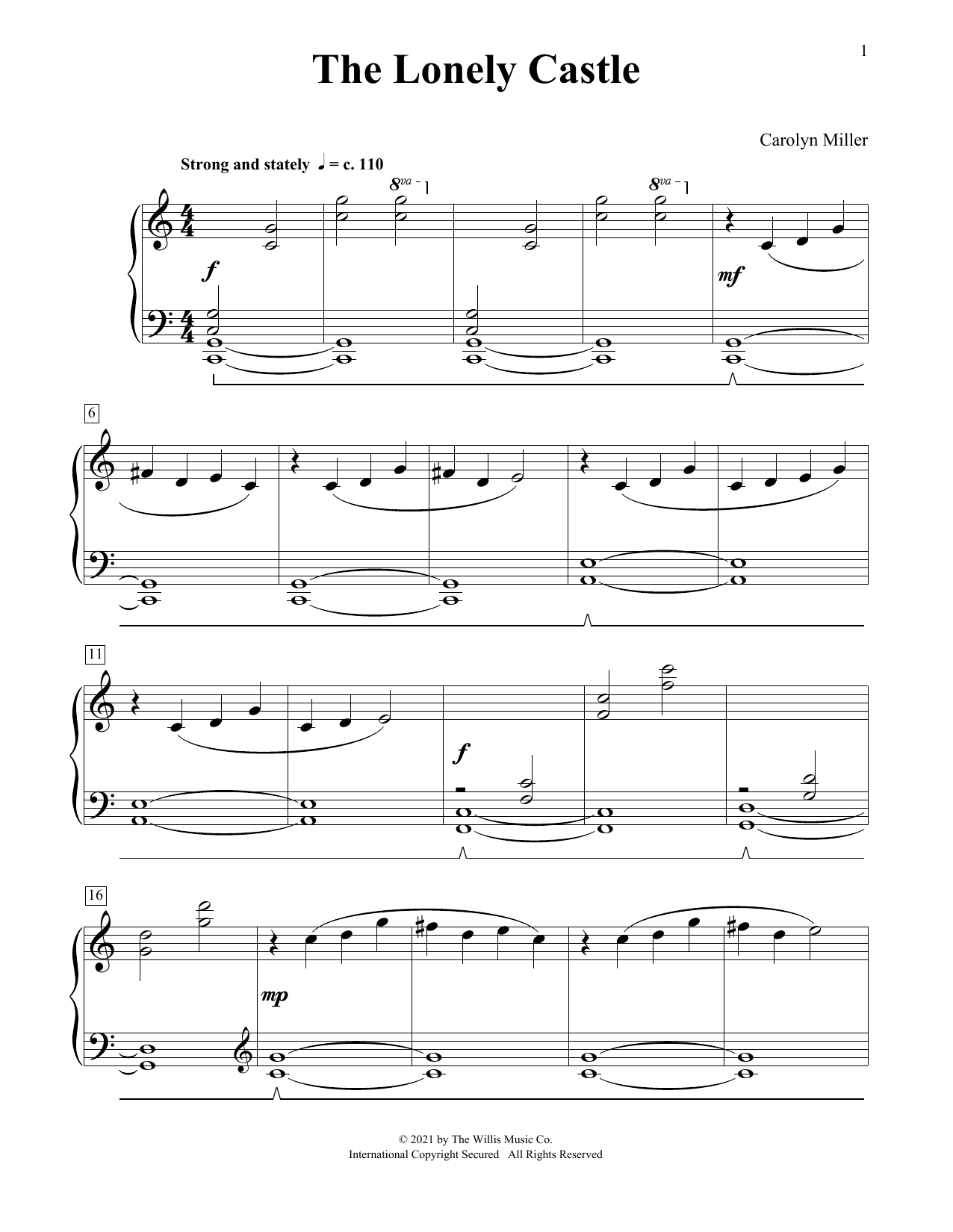 Carolyn Miller The Lonely Castle Sheet Music