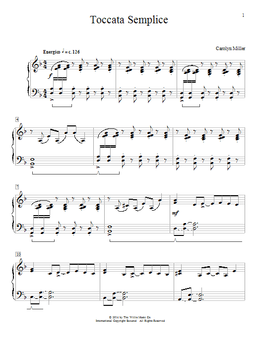 Carolyn Miller Toccata Semplice Sheet Music