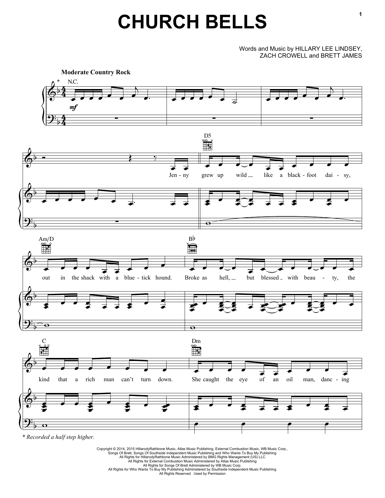 Carrie Underwood Church Bells Sheet Music