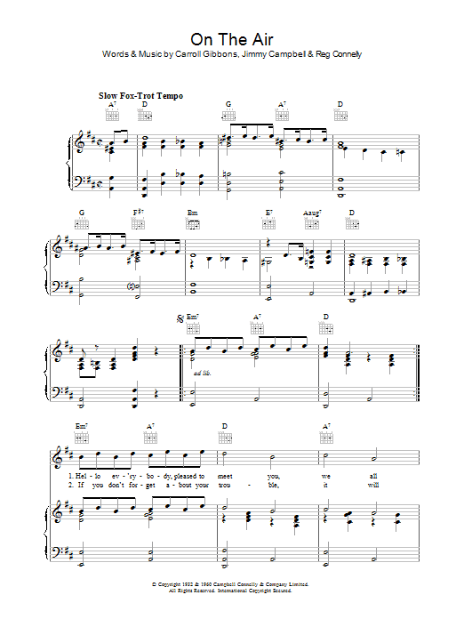 Carroll Gibbons On The Air Sheet Music