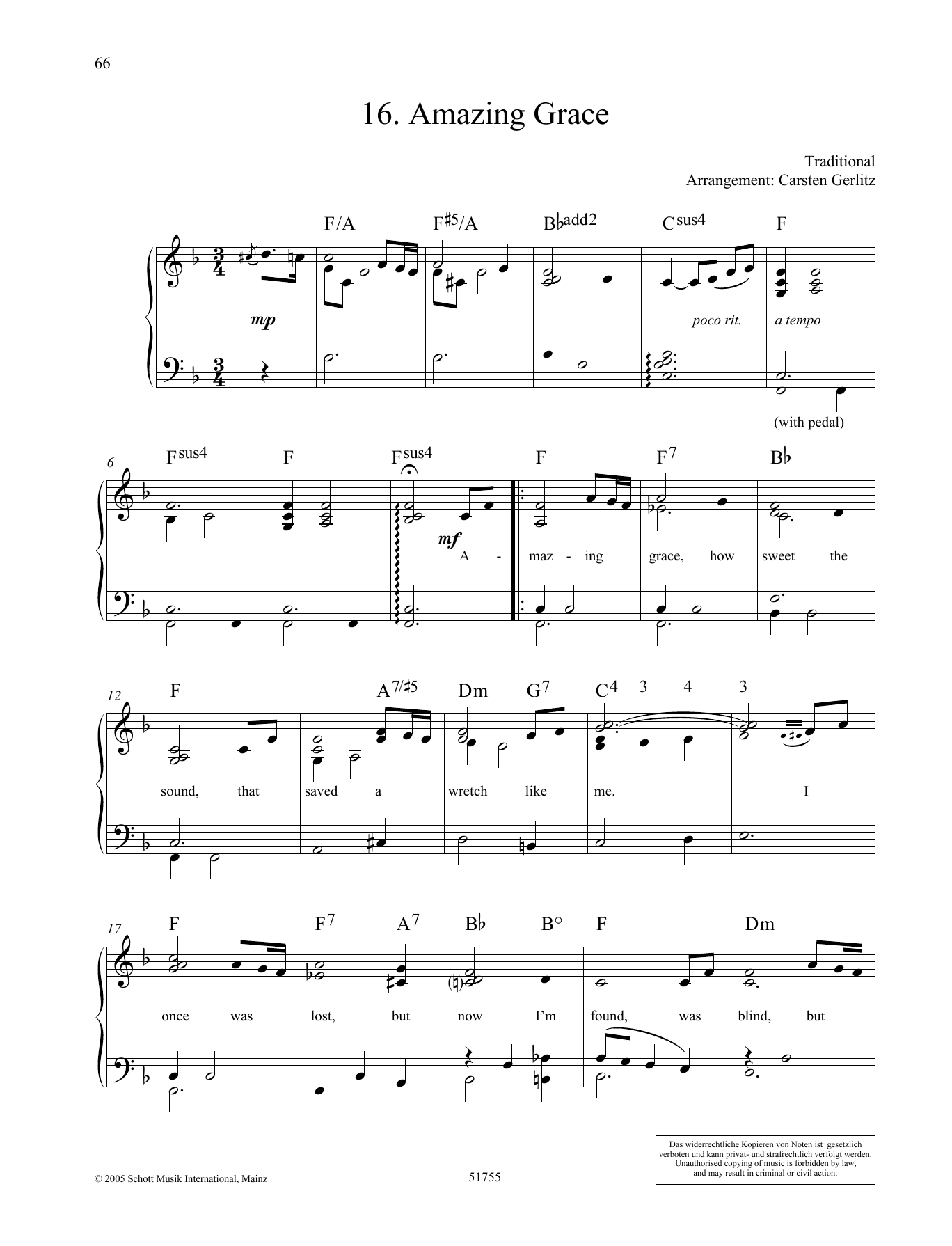Carsten Gerlitz Amazing Grace Sheet Music