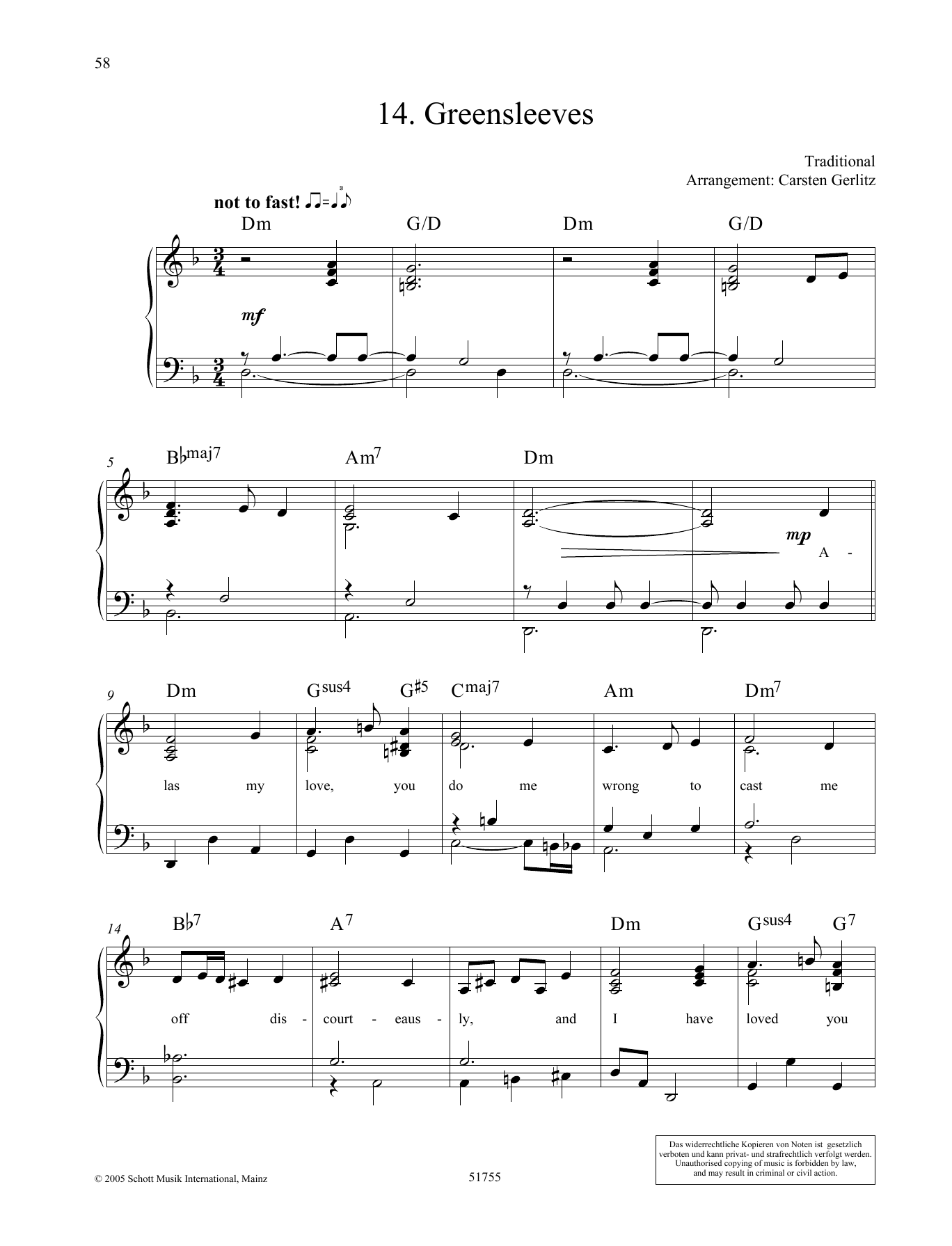 Carsten Gerlitz Greensleeves Sheet Music