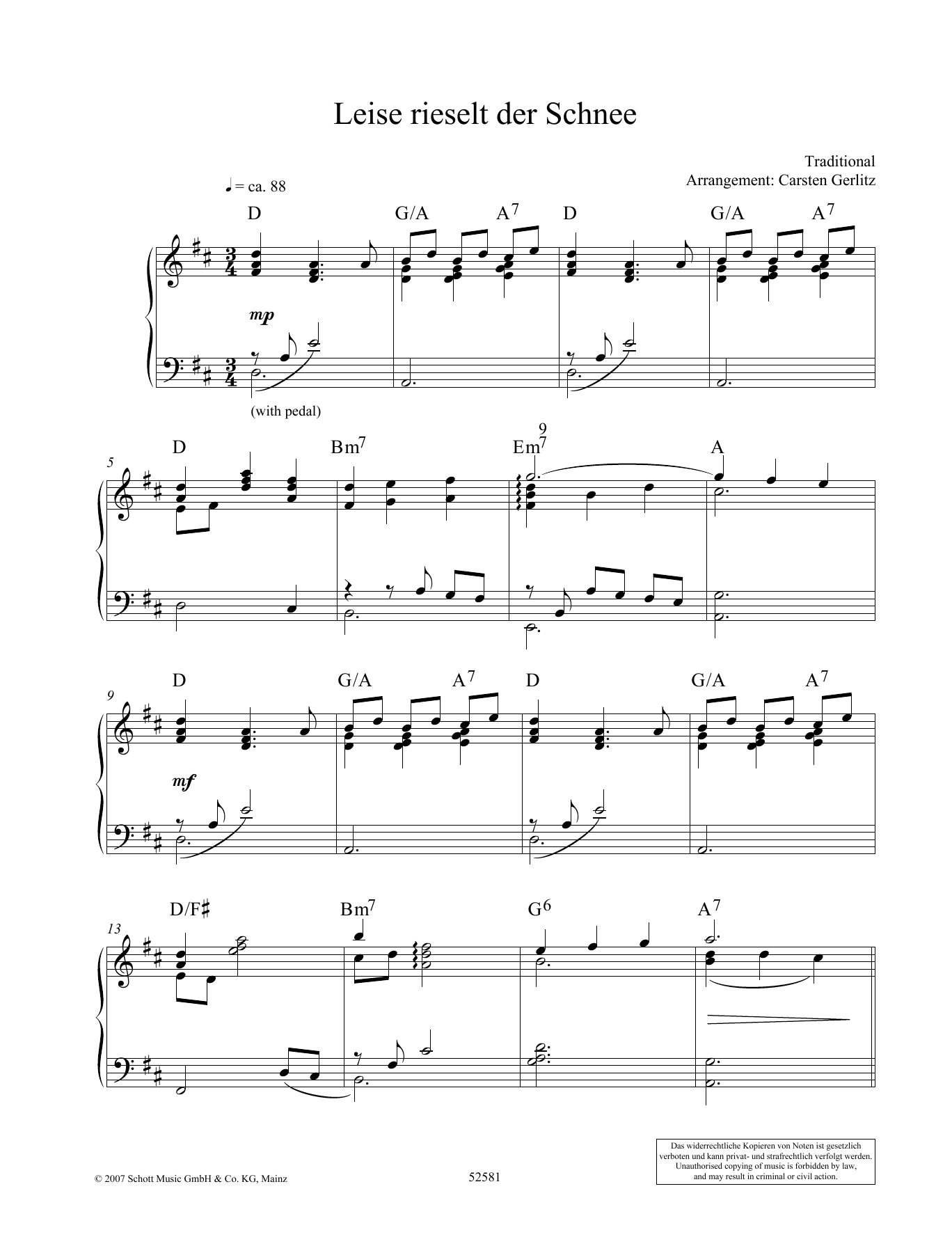 Carsten Gerlitz Leise rieselt der Schnee Sheet Music