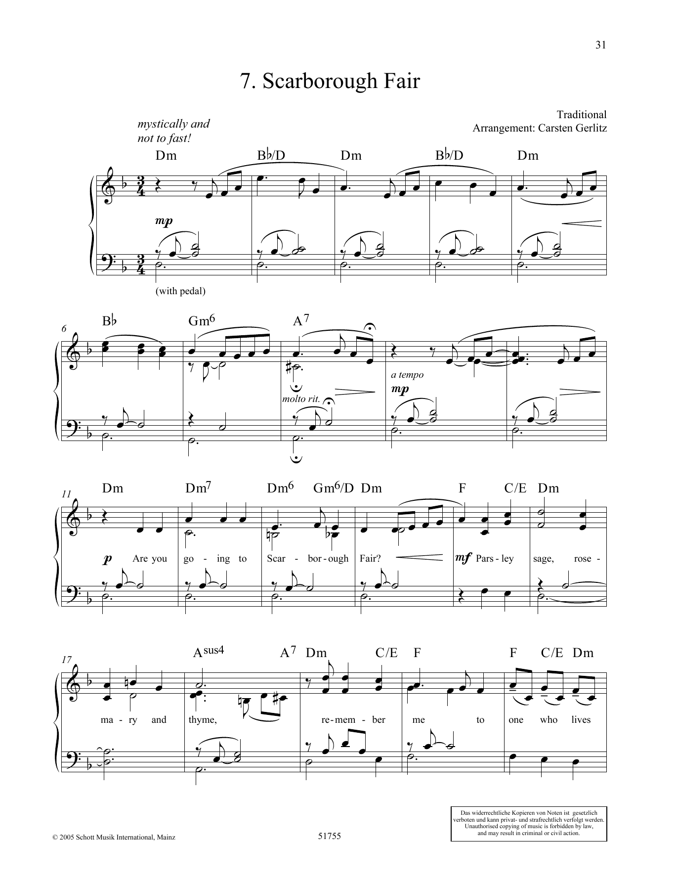 Carsten Gerlitz Scarborough Fair Sheet Music