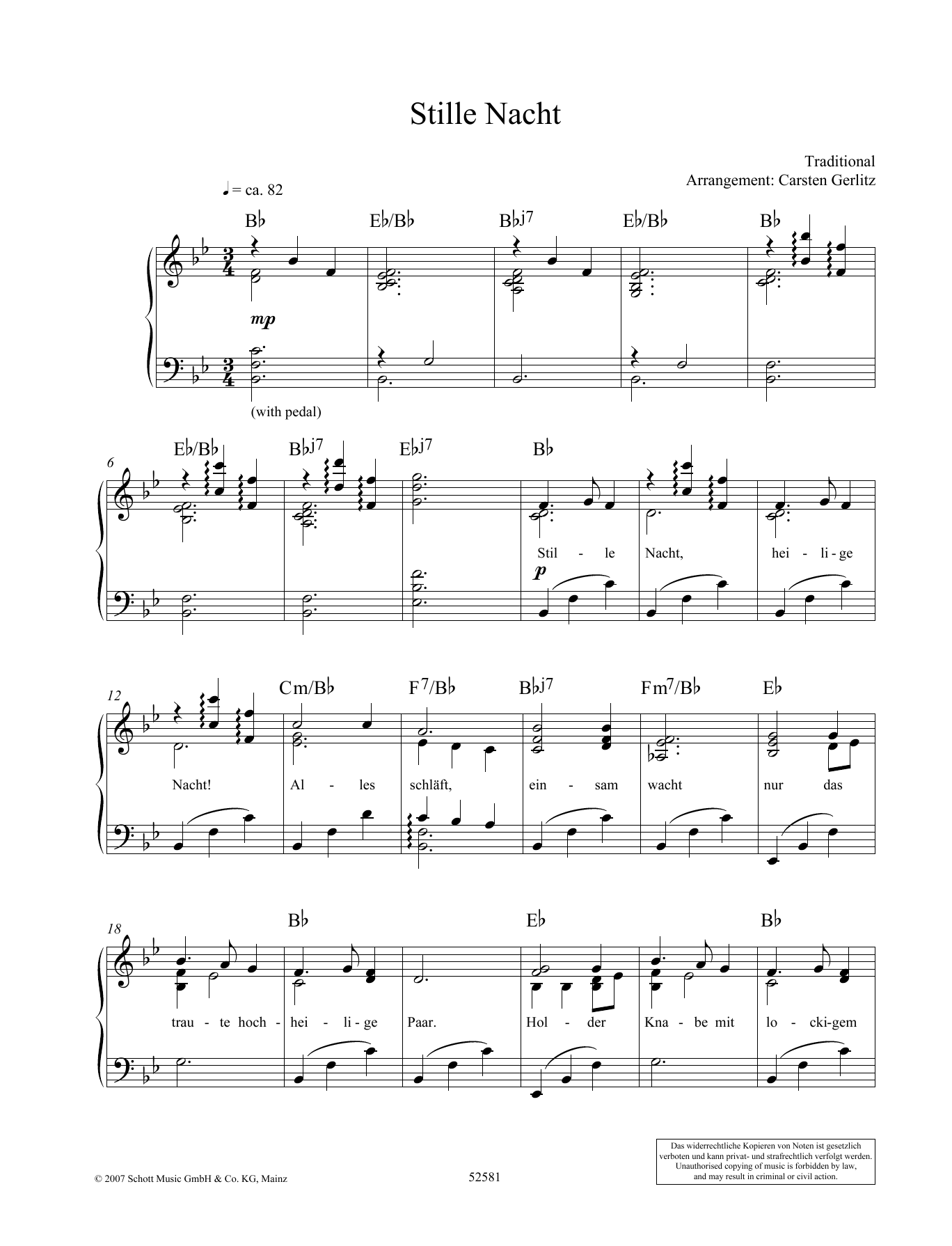 Carsten Gerlitz Stille Nacht Sheet Music