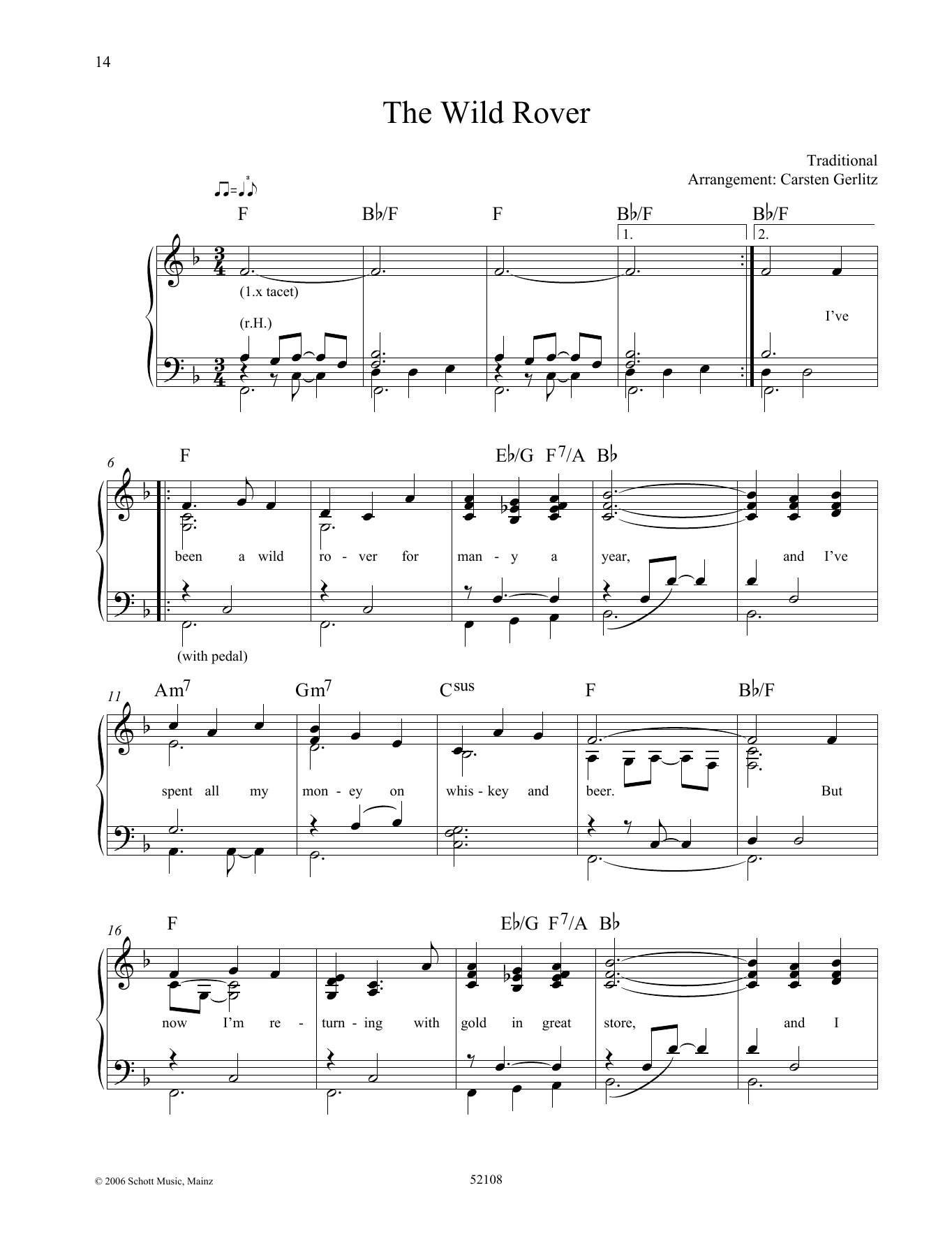 Carsten Gerlitz The Wild Rover Sheet Music