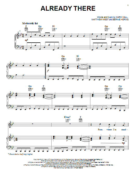 Casting Crowns Already There Sheet Music