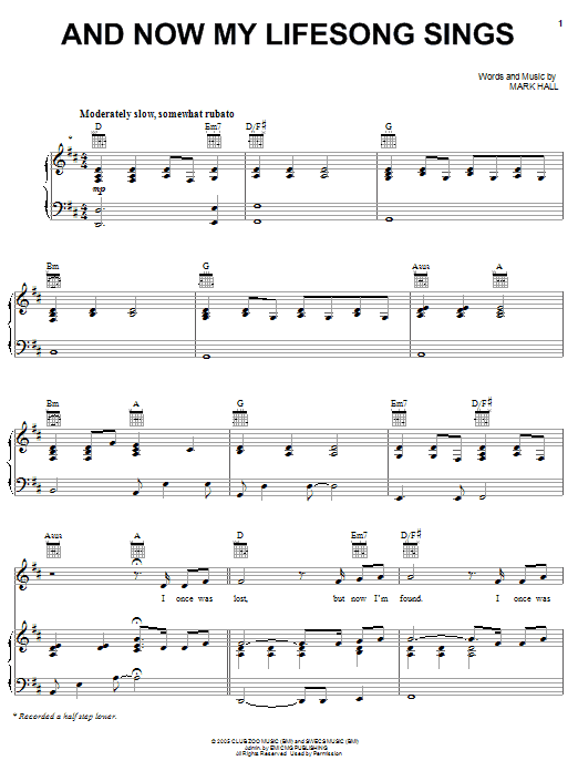 Casting Crowns And Now My Lifesong Sings Sheet Music