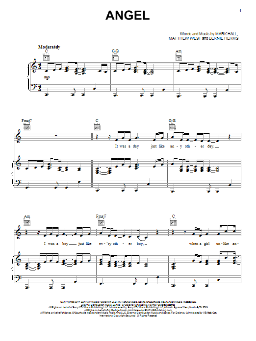 Casting Crowns Angel Sheet Music