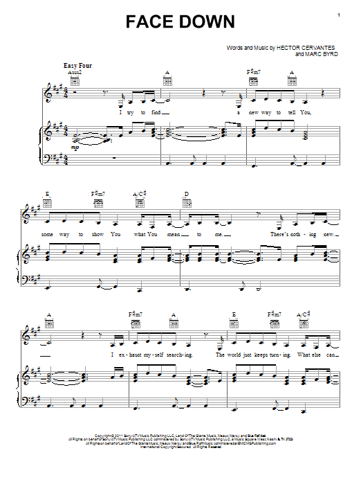 Casting Crowns Face Down Sheet Music