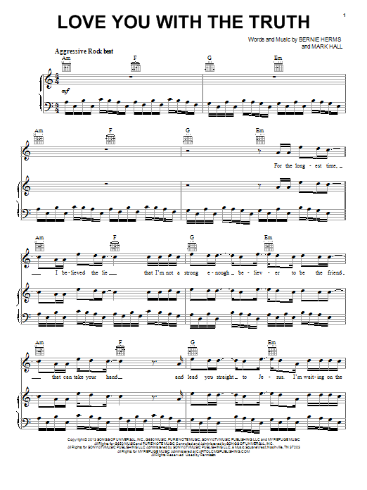 Casting Crowns Love You With The Truth Sheet Music