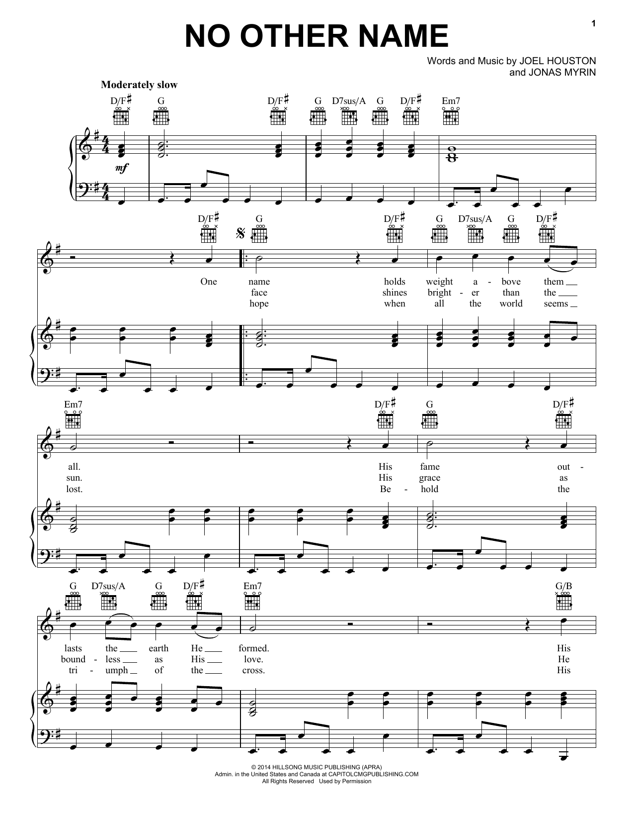 Casting Crowns No Other Name Sheet Music