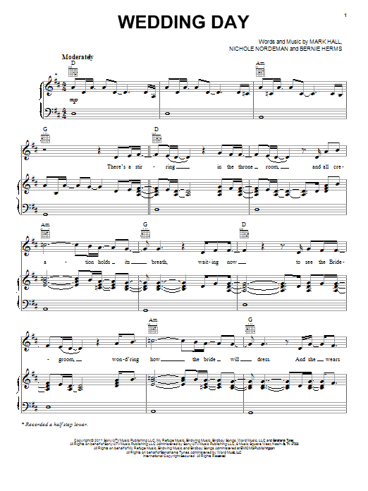Casting Crowns Wedding Day Sheet Music