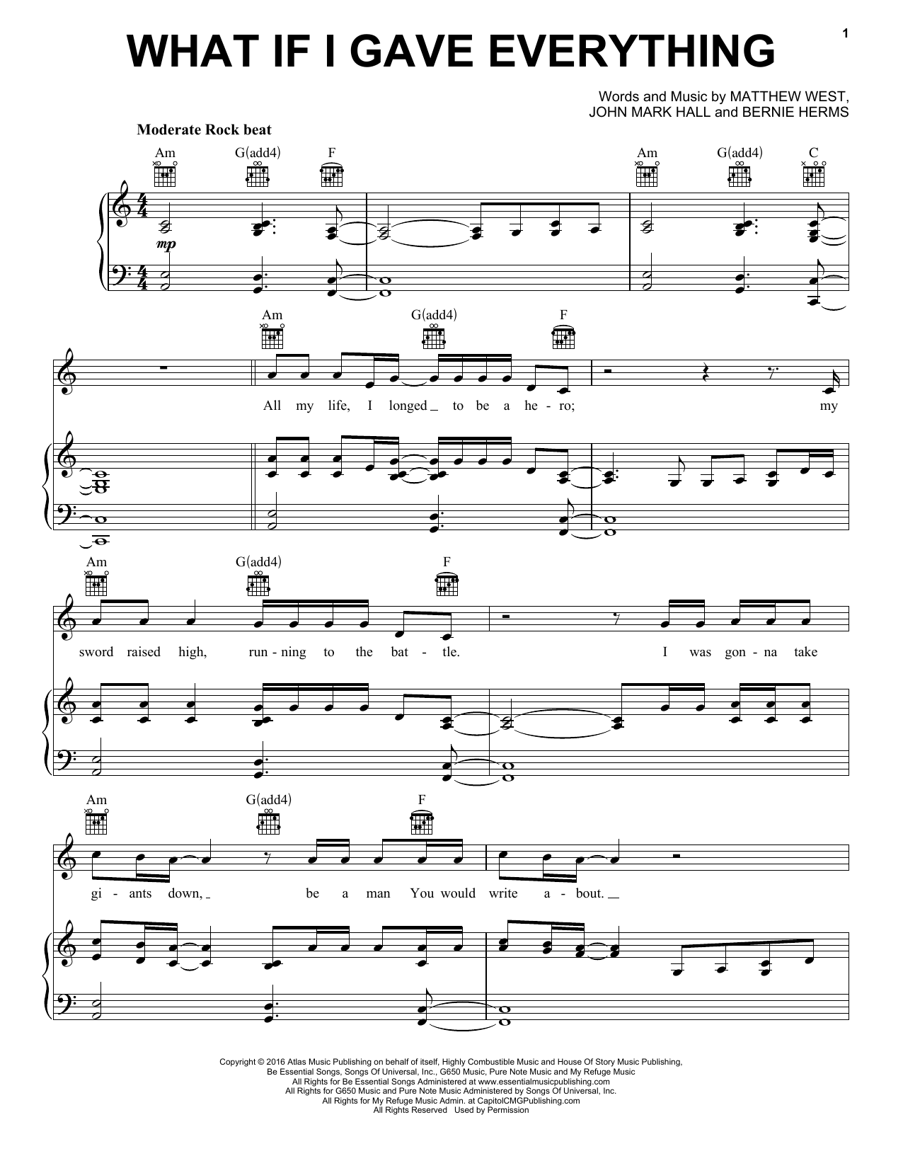 Casting Crowns What If I Gave Everything Sheet Music