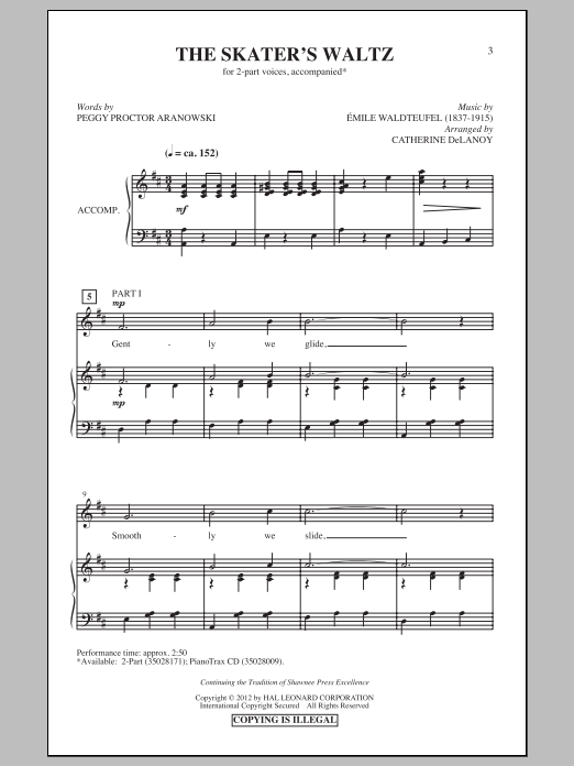 Catherine Delanoy The Skater's Waltz Sheet Music