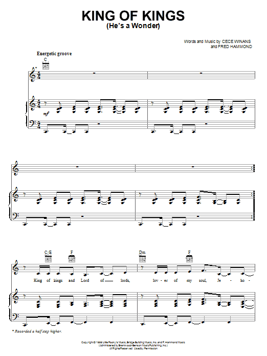 CeCe Winans King Of Kings (He's A Wonder) Sheet Music