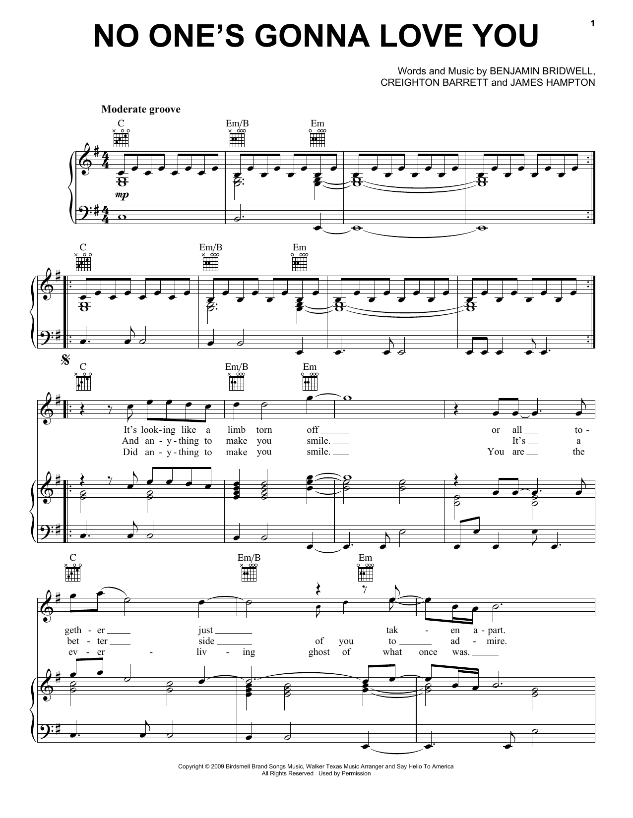Cee Lo Green No One's Gonna Love You Sheet Music