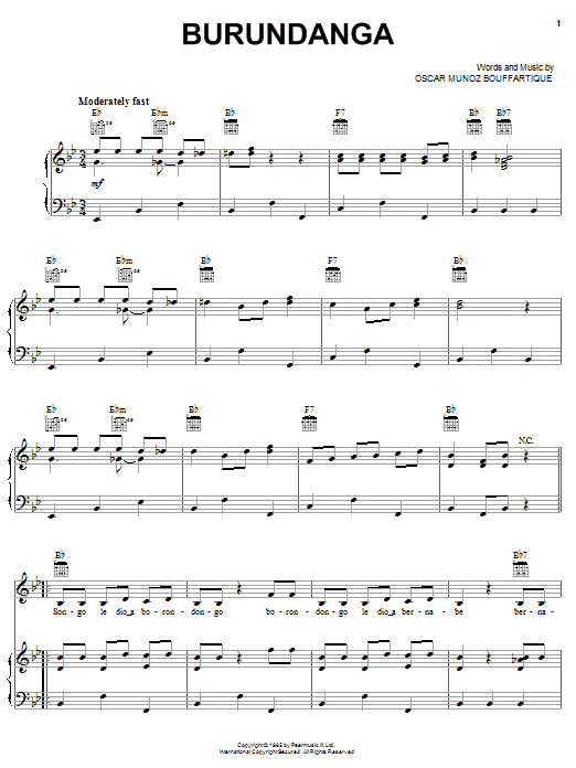 Celia Cruz Burundanga Sheet Music