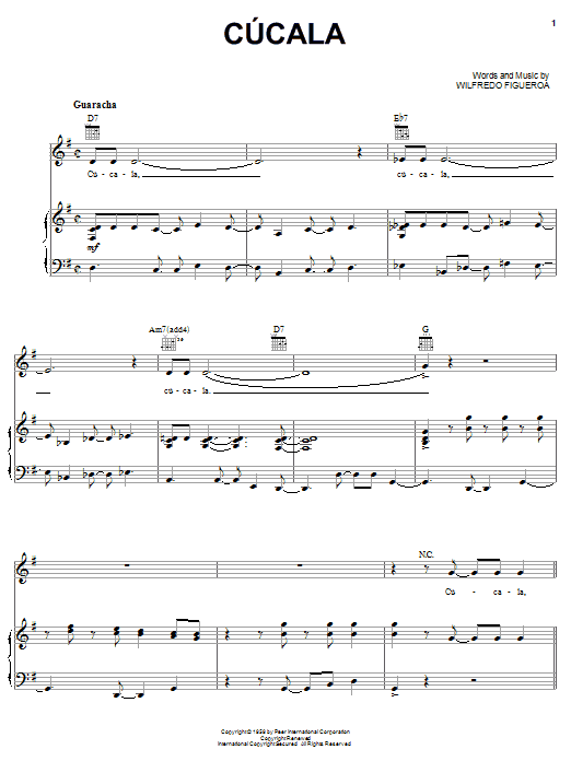 Celia Cruz Cucala Sheet Music
