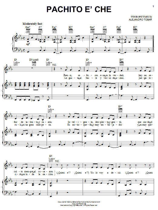 Celia Cruz Pachito e' Che Sheet Music